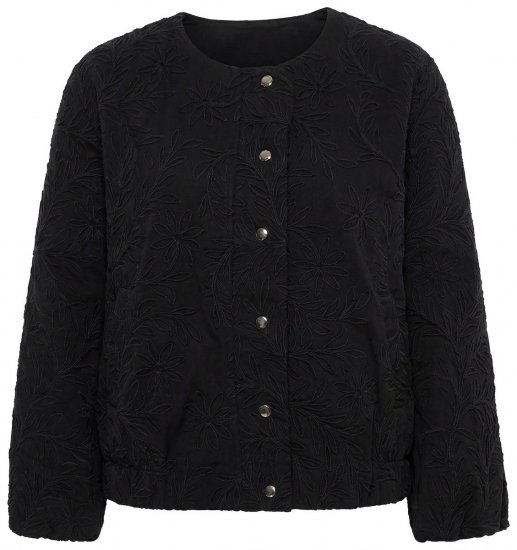 Ulla Popken 848940 Bomberjack Zwart - Jassen - Grote maten jassen voor dames