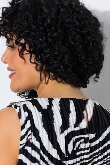 Ulla Popken 848948 Jurk met dierenprint Zwart - Zomerjurken - Grote maten zomerjurken voor dames