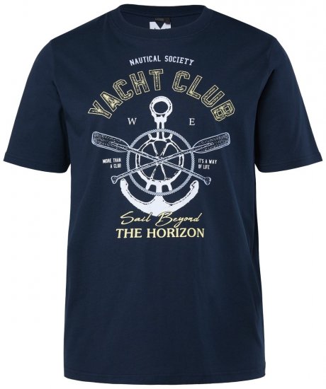 Men+ 958 T-shirt Yacht Club Donkerblauw - T-shirts - Grote Maten T-shirts Heren