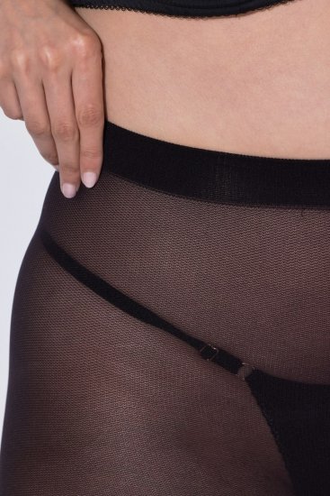Ulla Popken 849049 Gestreepte panty 40 den Zwart - Panty's & sokken - 