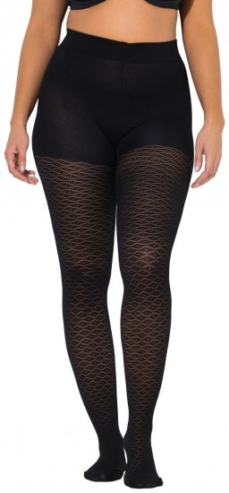 Ulla Popken 849050 Geruite panty Zwart - Panty's & sokken - 