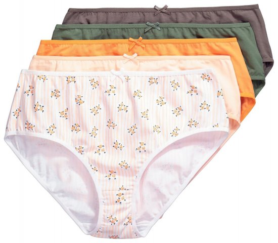 Ulla Popken 849098 Gebloemde slips 6-pack Oranje - Slips - 