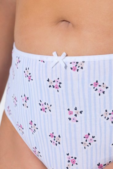 Ulla Popken 849098 Gebloemde slips 5-pack Lichtblauw - Slips - 