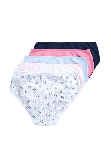 Ulla Popken 849098 Gebloemde slips 5-pack Lichtblauw - Slips - 