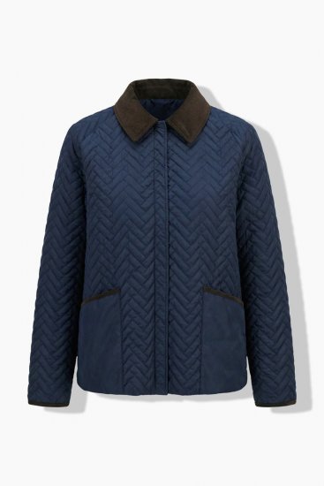 Ulla Popken 849111 Gewatteerd jack Donkerblauw - Jassen - Grote maten jassen voor dames
