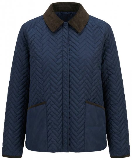 Ulla Popken 849111 Gewatteerd jack Donkerblauw - Jassen - Grote maten jassen voor dames