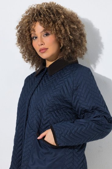 Ulla Popken 849111 Gewatteerd jack Donkerblauw - Jassen - Grote maten jassen voor dames