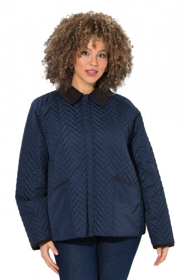 Ulla Popken 849111 Gewatteerd jack Donkerblauw - Jassen - Grote maten jassen voor dames