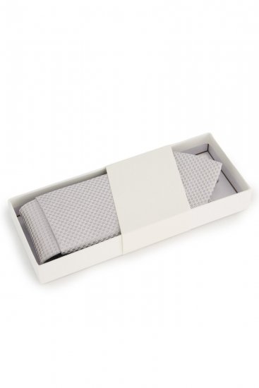 JP1880 849125 Stropdasset extra lang Mat zilver - Stropdassen en vlinderdassen - 