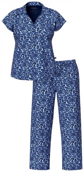 Ulla Popken 849144 Pyjama met dierenprint Donkerblauw - Pyjama's en Loungewear - 