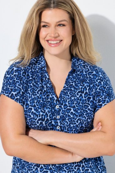 Ulla Popken 849144 Pyjama met dierenprint Donkerblauw - Pyjama's en Loungewear - 