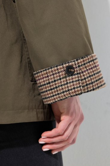Ulla Popken 849246 Jas van imitatieleer Olijfgroen - Jassen - Grote maten jassen voor dames