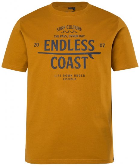 Men+ 448 T-shirt Endless Coast Licht hazelnoot - T-shirts - Grote Maten T-shirts Heren