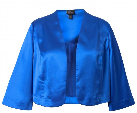 Ulla Popken 849457 Bolero Koningsblauw - Jassen - Grote maten jassen voor dames
