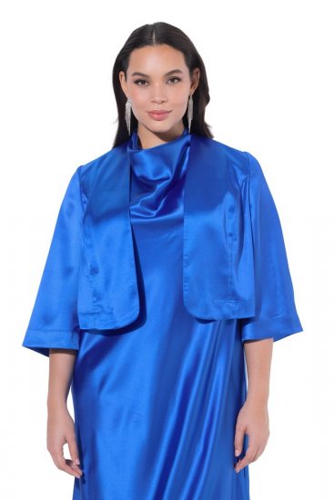 Ulla Popken 849457 Bolero Koningsblauw - Jassen - Grote maten jassen voor dames