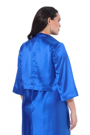 Ulla Popken 849457 Bolero Koningsblauw - Jassen - Grote maten jassen voor dames