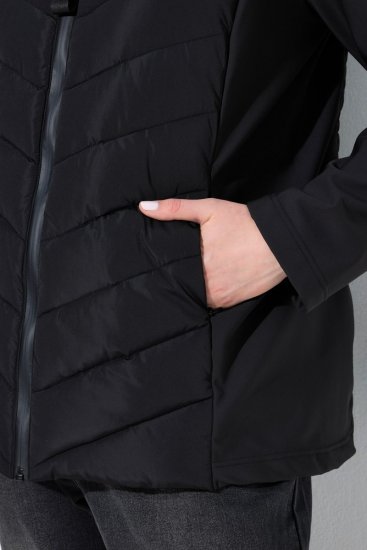 Ulla Popken 849472 Gewatteerd jack Zwart - Jassen - Grote maten jassen voor dames