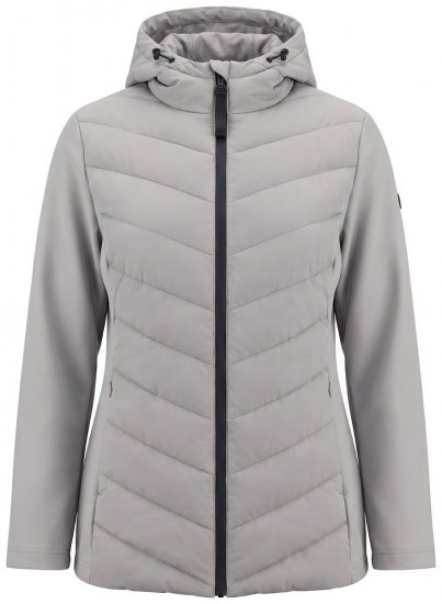 Ulla Popken 849472 Gewatteerd jack Grijs - Jassen - Grote maten jassen voor dames