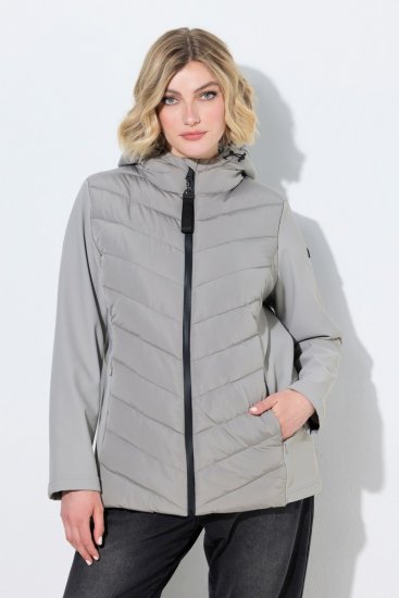 Ulla Popken 849472 Gewatteerd jack Grijs - Jassen - Grote maten jassen voor dames
