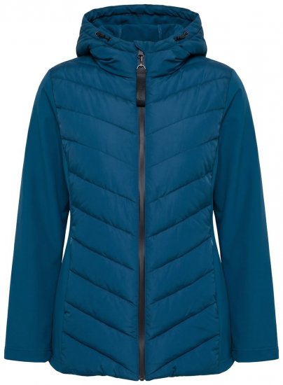 Ulla Popken 849472 Gewatteerd jack Petrol - Jassen - Grote maten jassen voor dames