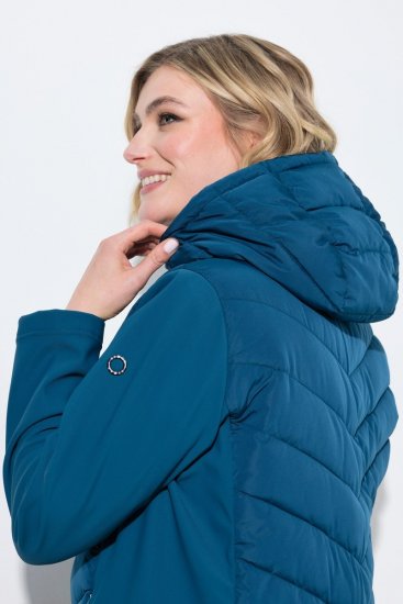 Ulla Popken 849472 Gewatteerd jack Petrol - Jassen - Grote maten jassen voor dames