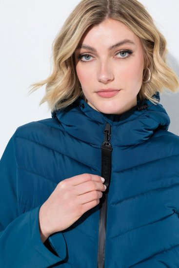 Ulla Popken 849472 Gewatteerd jack Petrol - Jassen - Grote maten jassen voor dames