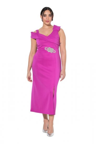 Ulla Popken 849508 Avondjurk Lila - Avondjurken - Grote maten avondkleding