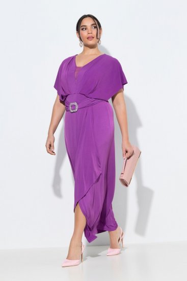 Ulla Popken 849533 Avondjurk Bessenrood - Avondjurken - Grote maten avondkleding