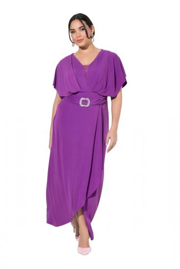 Ulla Popken 849533 Avondjurk Bessenrood - Avondjurken - Grote maten avondkleding