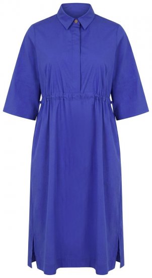 Ulla Popken 849541 Blousejurk met korte mouwen en trekkoord Violet - Blousejurken - 