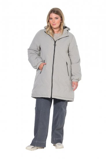 Ulla Popken 849552 Gewatteerde jas Grijs - Jassen - Grote maten dames jassen