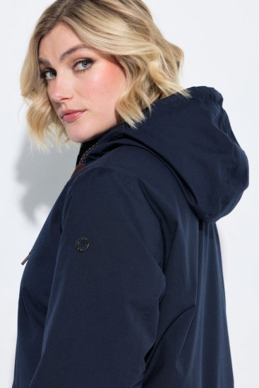 Ulla Popken 849619 Waterdichte HYPRAR jas met teddyvoering Donkerblauw - Jassen - Grote maten jassen voor dames