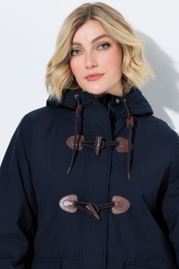Ulla Popken 849619 Waterdichte HYPRAR jas met teddyvoering Donkerblauw - Jassen - Grote maten jassen voor dames
