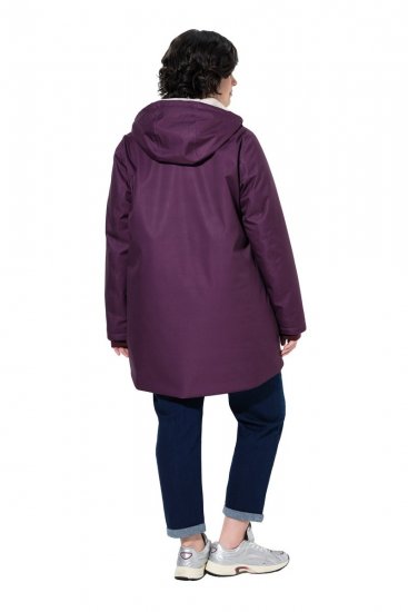 Ulla Popken 849619 Regenjas Donkerpaars - Jassen - Grote maten jassen voor dames