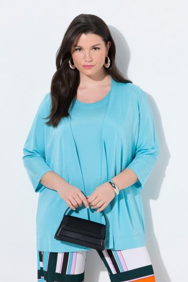 Ulla Popken 849620 Jasje Blauw - Jassen - Grote maten jassen voor dames
