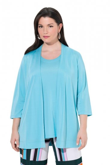 Ulla Popken 849620 Jasje Blauw - Jassen - Grote maten jassen voor dames