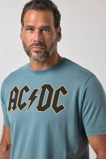 JP1880 849790 AC/DC Classic Logo T-shirt Turkooisblauw - Band T-shirts - Band t-shirts vanaf 2XL
