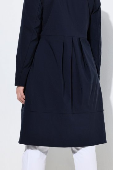 Ulla Popken 849803 Stretch jas met hoge kraag Donkerblauw - Jassen - Grote maten dames jassen
