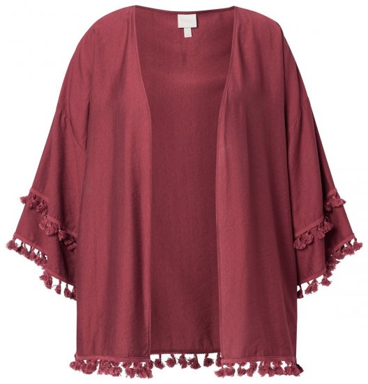 Ulla Popken 849860 Kimono Roestrood - Vesten - Dames vesten in grote maten