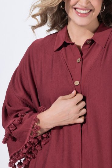Ulla Popken 849860 Kimono Roestrood - Vesten - Dames vesten in grote maten