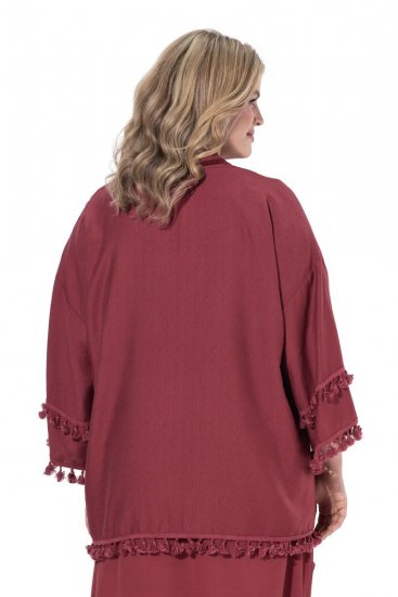 Ulla Popken 849860 Kimono Roestrood - Vesten - Dames vesten in grote maten