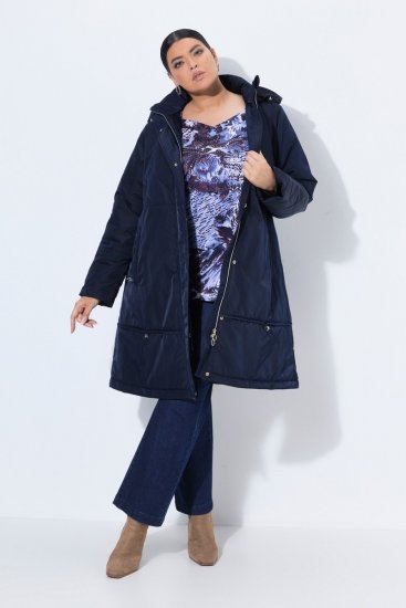 Ulla Popken 849908 Regenjas Donkerblauw - Jassen - Grote maten jassen voor dames
