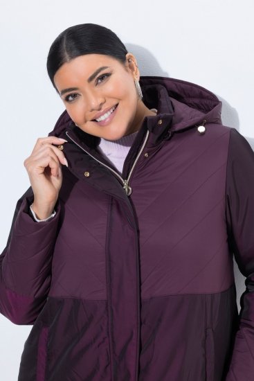 Ulla Popken 849908 Regenjas Wijnrood - Jassen - Grote maten jassen voor dames