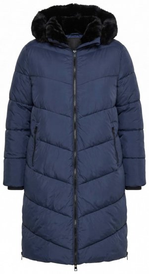 Ulla Popken 850041 Gewatteerde jas Donkerblauw - Jassen - Grote maten dames jassen