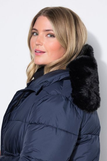 Ulla Popken 850041 Gewatteerde jas Donkerblauw - Jassen - Grote maten dames jassen