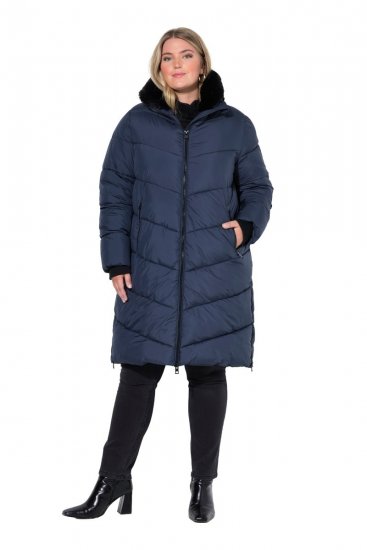 Ulla Popken 850041 Gewatteerde jas Donkerblauw - Jassen - Grote maten dames jassen