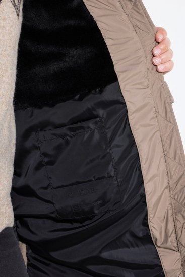 Ulla Popken 850041 Gewatteerde jas Taupe - Jassen - Grote maten dames jassen