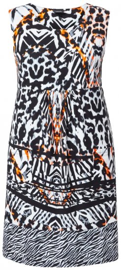 Ulla Popken 850175 Mouwloze jersey jurk met zakken Zwart - Zomerjurken - Grote maten zomerjurken voor dames