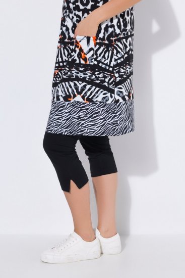 Ulla Popken 850175 Mouwloze jersey jurk met zakken Zwart - Zomerjurken - Grote maten zomerjurken voor dames