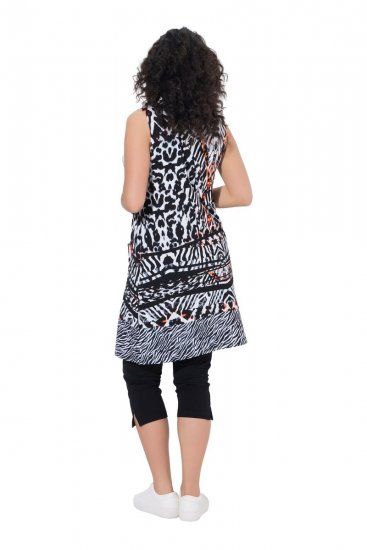 Ulla Popken 850175 Mouwloze jersey jurk met zakken Zwart - Zomerjurken - Grote maten zomerjurken voor dames